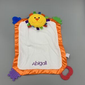 One Step Ahead Lion Satin Trim Tag Baby Blanket Terry Teether Lovey Abigail